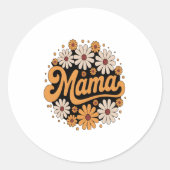 Autumn Pumpkin Mama Ronde Sticker (Voorkant)
