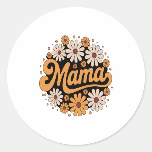 Autumn Pumpkin Mama Ronde Sticker (Voorkant)