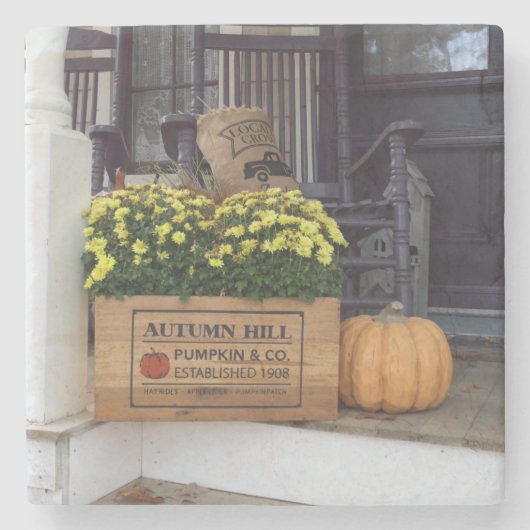 Autumn Pumpkin - Martha's wijngaard Stenen Onderzetter (Voorkant)