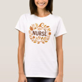 Autumn Pumpkin Nurse Design T-shirt (Voorkant)