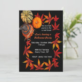 Autumn Pumpkin Party Uitnodigingen (Staand voorkant)