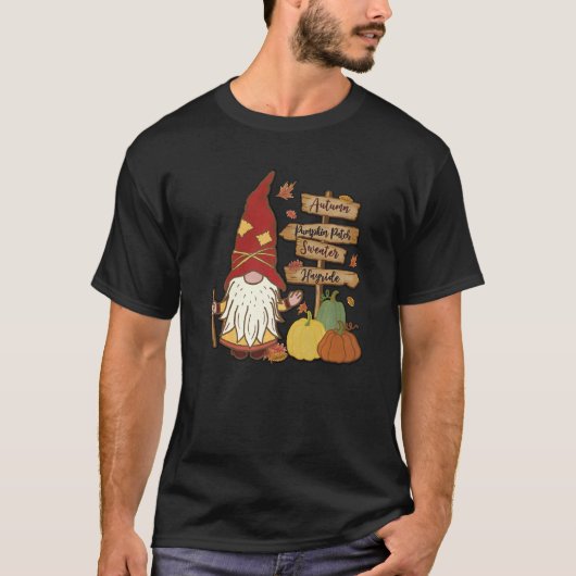 Autumn Pumpkin Patch Gnome Fall Family Pajama Than T-shirt (Voorkant)