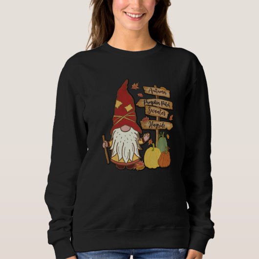 Autumn Pumpkin Patch Gnome Fall Family Pajama Than Trui (Voorkant)