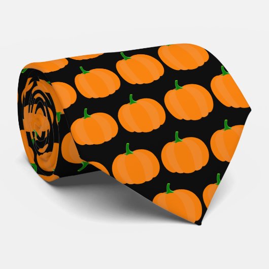 Autumn Pumpkin Patch Pattern Party Stropdas (Opgerold)