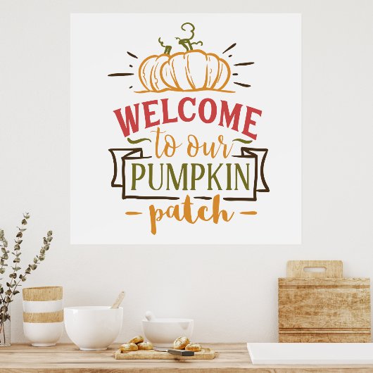 Autumn Pumpkin Patch Poster (Keuken)