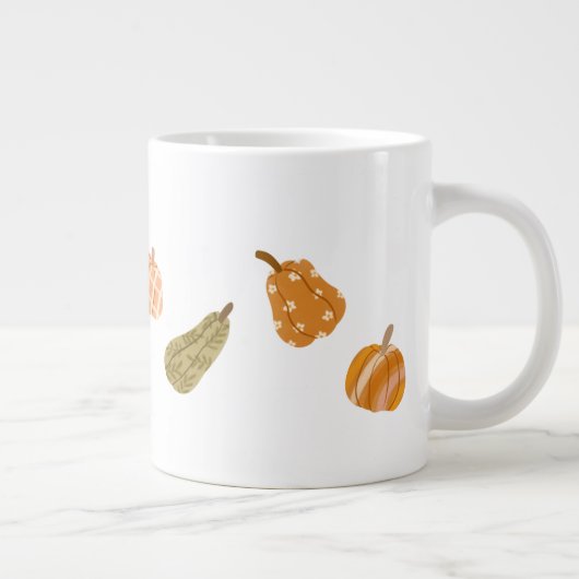 Autumn Pumpkin Patch – Rustic Herfst Co Grote Koffiekop (Rechts)