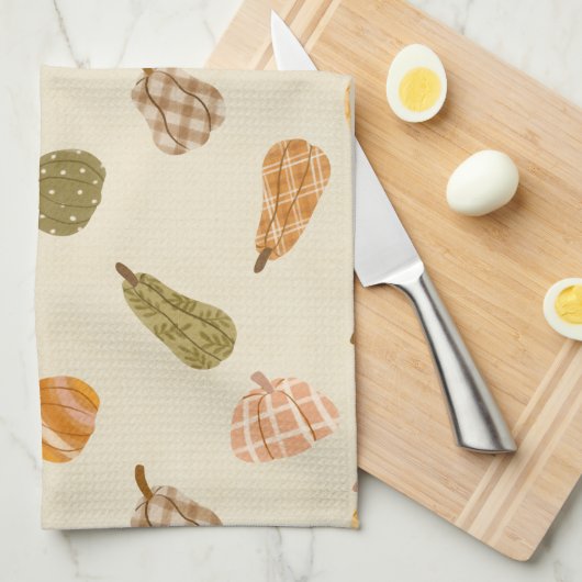 Autumn Pumpkin Patch – Rustic Herfst Co Theedoek (Quarter Fold)