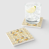 Autumn Pumpkin Pattern Absorbent Stone Coaster Set Stenen Onderzetter (Zijkant)