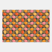 Autumn Pumpkin Pattern Black Inpakpapier Vel (Voorkant 3)