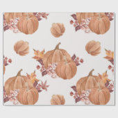 Autumn Pumpkin Pattern Cadeaupapier (Vlak)