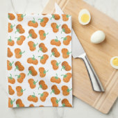 Autumn Pumpkin Pattern Herfst Oranje Green Theedoek (Quarter Fold)
