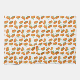 Autumn Pumpkin Pattern Herfst Oranje Green Theedoek