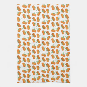 Autumn Pumpkin Pattern Herfst Oranje Green Theedoek