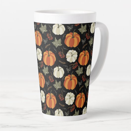 Autumn Pumpkin Pattern Latte Mok (Rechterhoek)