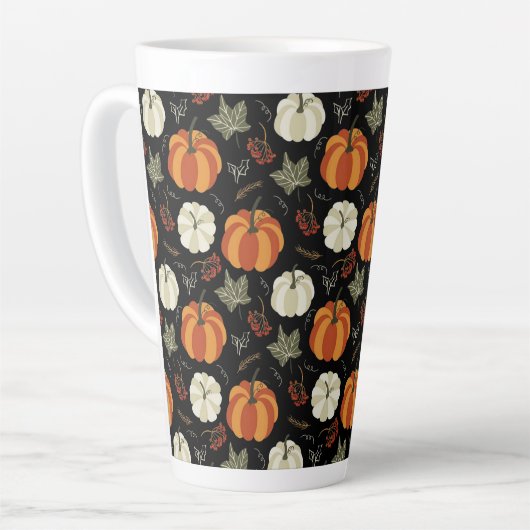 Autumn Pumpkin Pattern Latte Mok (Linkerhoek)