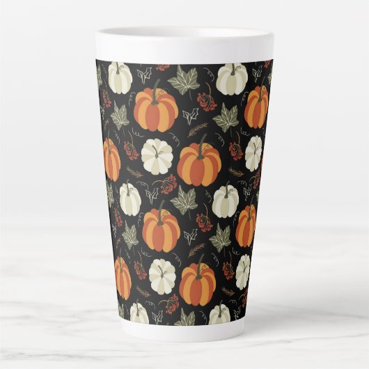 Autumn Pumpkin Pattern Latte Mok (Voorkant)