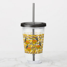 Autumn Pumpkin Pattern Reusable Acrylic Tumbler Acryl Drinkbeker
