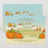 Autumn Pumpkin Picking Invitation Kaart (Voorkant / Achterkant)