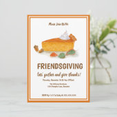 Autumn Pumpkin Pie Friendsgiving Thanksgiving Kaart (Staand voorkant)
