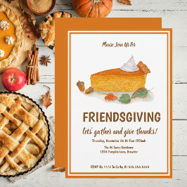 Autumn Pumpkin Pie Friendsgiving Thanksgiving Kaart