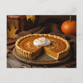 Autumn Pumpkin Pie Postcard Feestdagenkaart