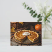 Autumn Pumpkin Pie Postcard Feestdagenkaart (Staand voorkant)