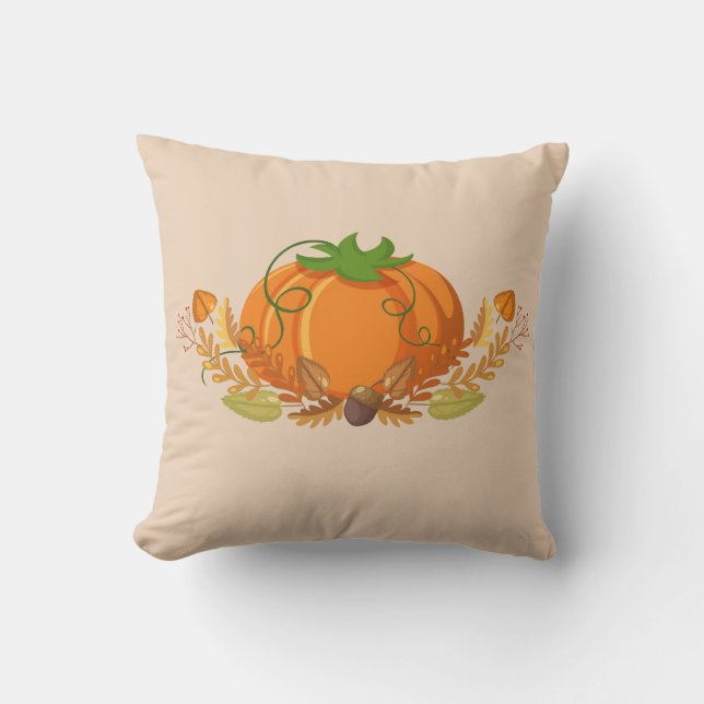 Autumn Pumpkin Pillow Kussen (Voorkant)