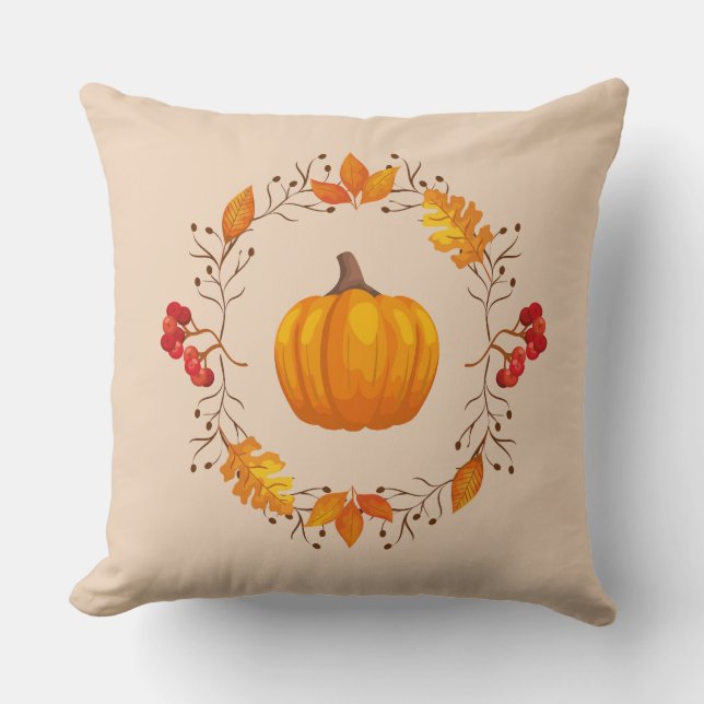 Autumn Pumpkin Pillow Kussen (Voorkant)