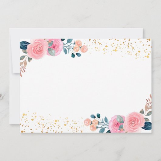 Autumn Pumpkin Pink Floral 1 september Foto Kaart (Achterkant)