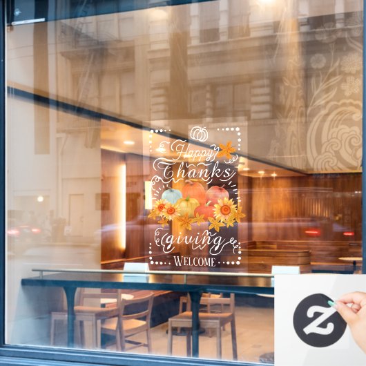 Autumn Pumpkin Raamsticker (Cafe Raam)