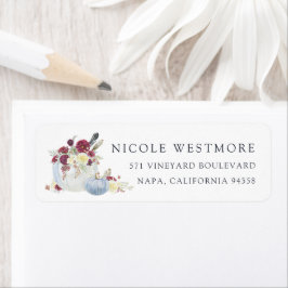 Autumn Pumpkin Return Address Etiket