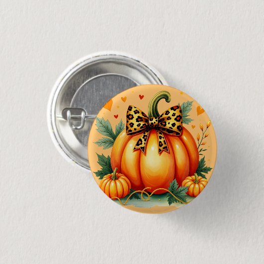 Autumn Pumpkin Ronde Button 3,2 Cm (Voorkant /achterkant)