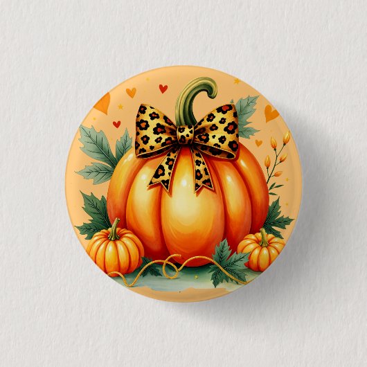 Autumn Pumpkin Ronde Button 3,2 Cm (Voorkant)