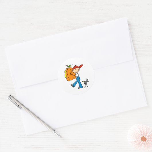 Autumn Pumpkin Ronde Sticker (Envelop)