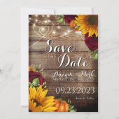 Autumn Pumpkin Rustic Save the Date Kaart (Voorkant)