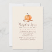 Autumn Pumpkin Spice Baby shower Invitation Kaart (Voorkant)