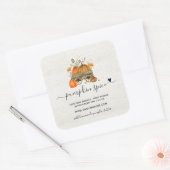 Autumn Pumpkin Spice | Handgemaakte Homemade Candl Vierkante Sticker (Envelop)