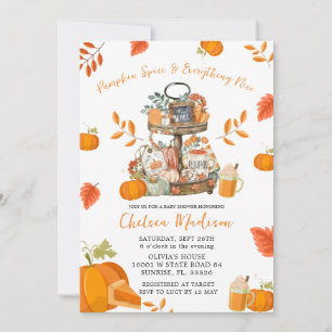 Autumn Pumpkin Spice Herfst Baby shower Kaart