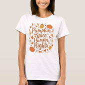 Autumn Pumpkin Spice Mensenrechten Seizoensgebonde T-shirt (Voorkant)