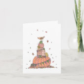 Autumn Pumpkin Stack met Chicken Card Kaart (Voorkant)