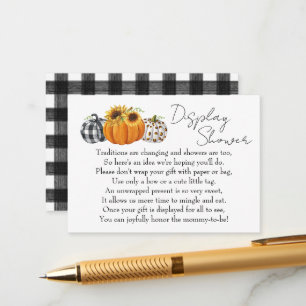 Autumn Pumpkin Sunflower Baby Display Shower Informatiekaartje