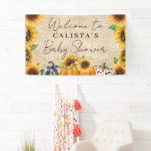 Autumn Pumpkin Sunflower Baby shower Welkom Spandoek (Insitu)