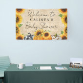 Autumn Pumpkin Sunflower Baby shower Welkom Spandoek (Beurs)