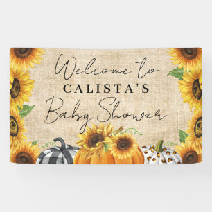 Autumn Pumpkin Sunflower Baby shower Welkom Spandoek