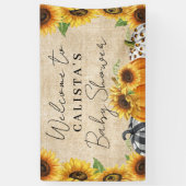 Autumn Pumpkin Sunflower Baby shower Welkom Spandoek (Verticaal)