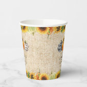 Autumn Pumpkin Sunflower Burlap Baby Sprinkle Papieren Bekers (Links)