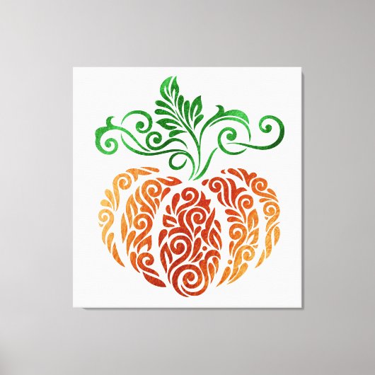Autumn Pumpkin Swirl Canvas Afdruk (Voorkant)