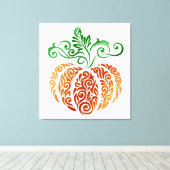 Autumn Pumpkin Swirl Canvas Afdruk (Insitu (Houten vloer))