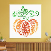 Autumn Pumpkin Swirl Canvas Afdruk (Insitu (Woonkamer))