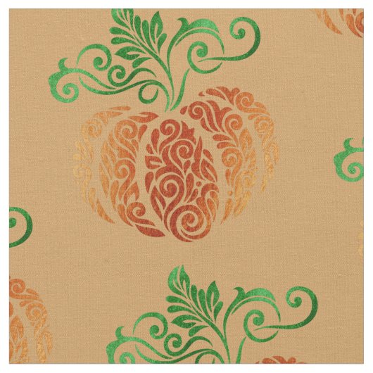 Autumn Pumpkin Swirl Stof (Close Up)